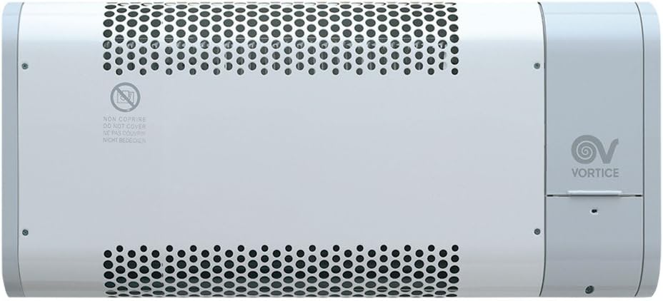 Vortice Fernseher, 1000 W, Weiß/Grau, Wand-Heizlüfter mit Timer, Microrapid T 1000 - V0, 70661, 500/, Grau