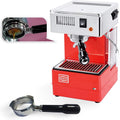 Quickmill Kaffeemaschine, Rot/Silber, Quick Mill 0820 Rot Espressomaschine Made in Italy, Siebträger Espressomaschine Special Special mit Bodenloser