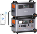 ECOGREAT Powerstation, 3600 Wh, 7200 Wh, 6000 W, Grau/Schwarz/Orange, Solargenerator