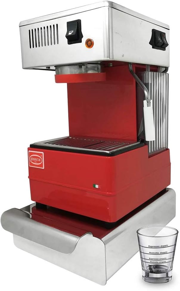 LA GONDOLA Kaffeemaschine, Rot/Silber, Espressomaschine Set - Quick Mill Espressomaschine 0820