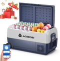 AAOBOSI Kühlschrank, 230v, 36 L, 12v, Blau/Grau, Kompressor Kühlbox, kühlbox Auto mit APP-Steuerung, -20℃ bis 20℃ Camping