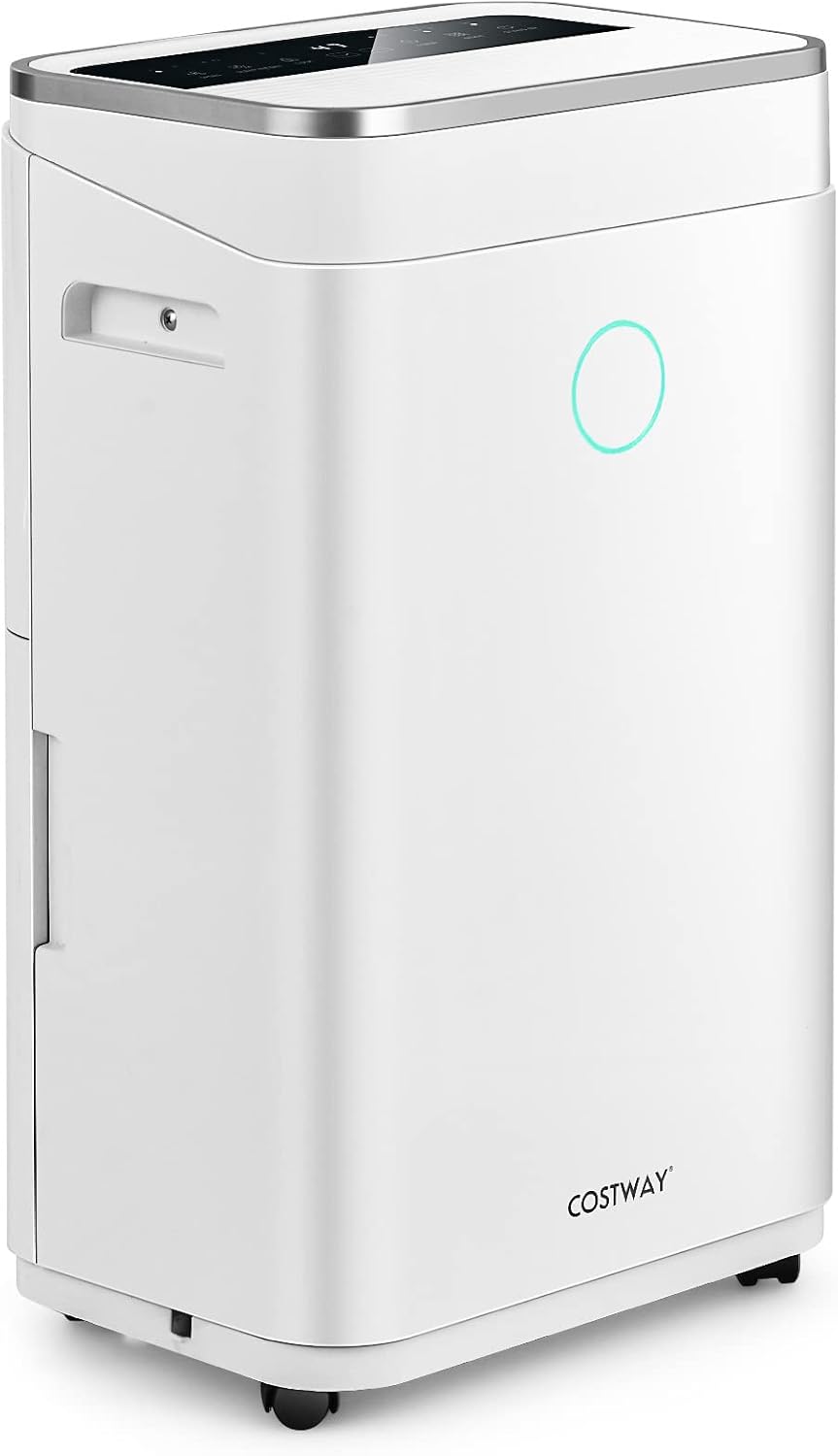COSTWAY Luftentfeuchter, ≦42 dB, 42 dB, 6,5 L, 25 L, ABS, Weiß, /Tag, 3 Modi, Raumgröße ca. 30m², Entfeuchter elektrisch mit Wassertank