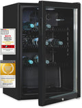 Exquisit Kühlschrank, 118 L, Schwarz, Glastür GKS120-GT-160C, Nutzinhalt:, Türschloss, 3 Gitterablagen, Umluftventilator