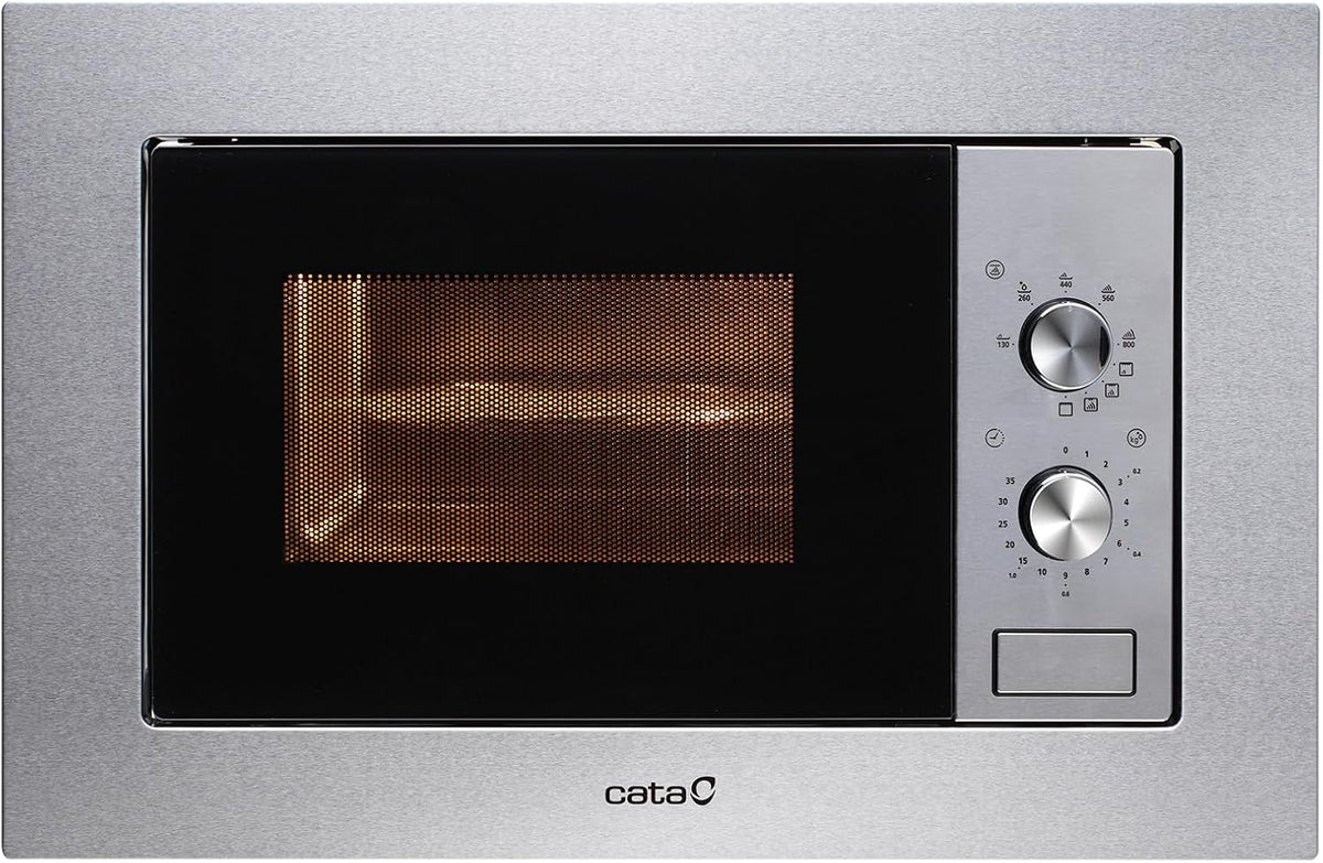 CATA Mikrowelle, 1000 W, 60 cm, 20 L, Silber/Schwarz, MC 20 IX Einbau Inox Innenbereich aus Edelstahl 5