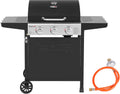 Royal Gourmet Gasherd, 60 x 42 cm, 9 kW, Schwarz, Gasgrill Grillwagen 3 Brenner Camping Gaskocher mit, Gartengrill mit Flaschenöffner