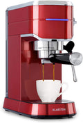 Klarstein Kaffeemaschine, 20 bar, Rot, Futura Espressomaschine, Siebträgermaschine mit 1450 Watt, Barista-Qualität