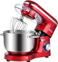Kitchen in the box Knet- & Rührmaschinen, 1400 W, 6,2 L, Rot, Küchenmaschine, Knetmaschine, 6 Geschwindigkeits Teigmaschine mit Rührhaken