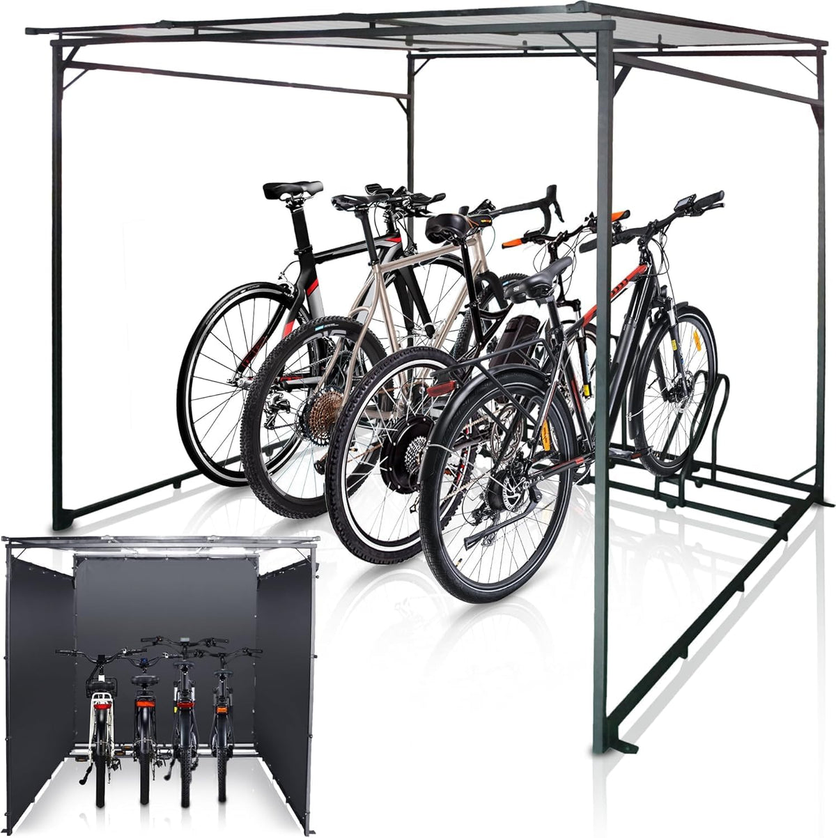 WIELS Fahrrad, 190x188x190 cm, schwarz, ® garage 4 Fahrräder - unterstand - Metall schuppen
