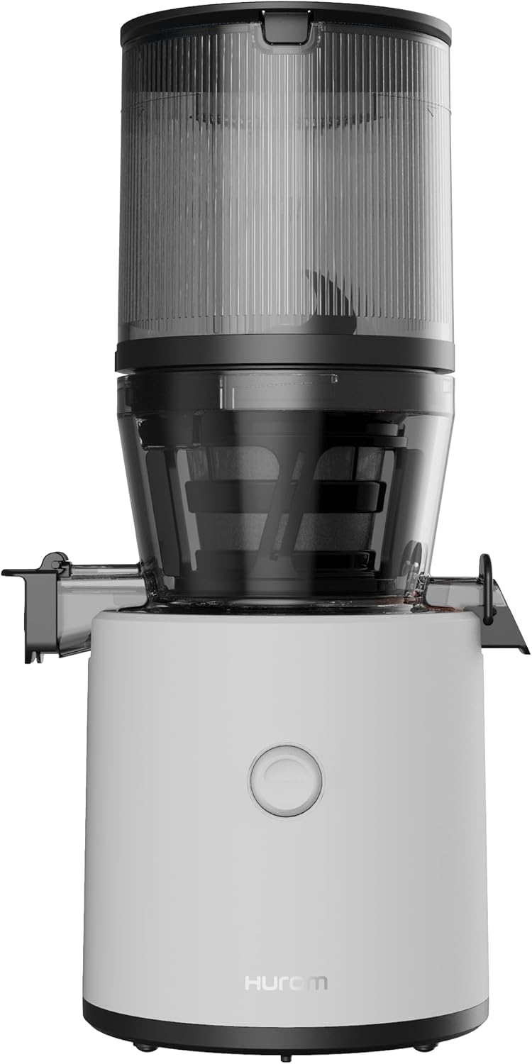 Hurom Mastizier-Entsafter mit einer Schnecke, 2 L, Weiß, H320N Slow Juicer, Elektrische Kaltpresse, Entsafter für Gemüse & Obst