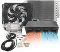 Treeligo Kompressor, 12 V, Schwarz/Silber, Car Elektrische Klimaanlage, Universelles elektrisches Klimaanlagen-Set für unter dem