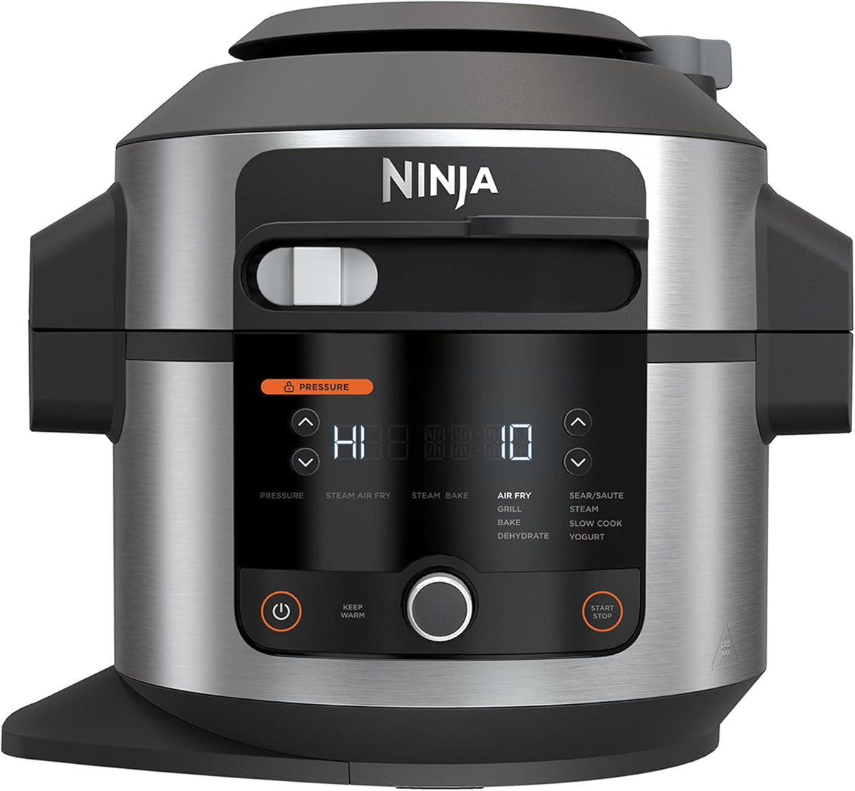 Ninja Heissluftfritteuse, 6 L, Schwarz/Silber, Foodi Multikocher mit SmartLid, 11-in-1 Multicooker, Pressure Cooker Schnellkochtopf