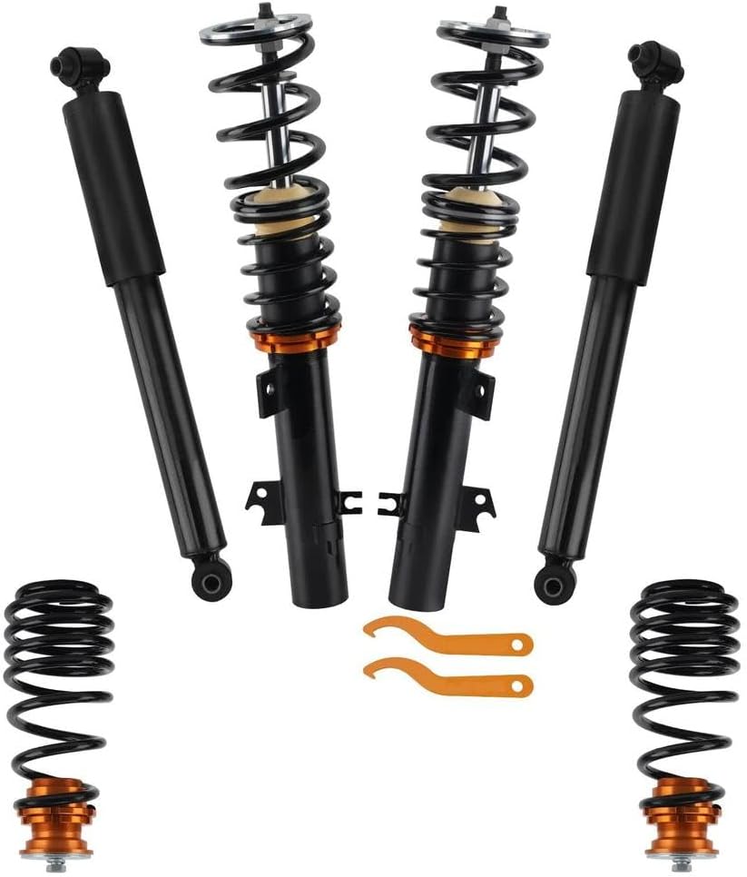 FSOZDBBPL Stoßdämpfer, Schwarz/Orange, Gewindefahrwerk Für Peugeot 207 2006-2014 1.4 1.6