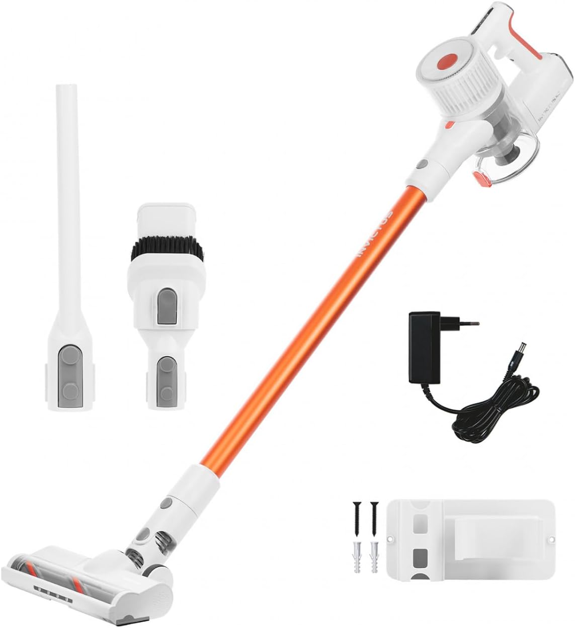 Genius Staubsauger, 40 M, weiß/orange, Invictus X5 Facelift Akku Hand kabellos beutellos, mit HEPA Filter, Laufzeit bis . LED