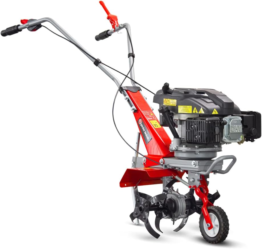 ELEM GARDEN TECHNIC Motorhacken, 36 cm, 26 cm, Rot/Schwarz, Benzin-Gartenfräse 139 cc - 4-Takt-Motor - Arbeitsbreite