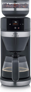 SEVERIN Kaffeemaschine, Schwarz/Edelstahl, FILKA, Vollautomat für Filterkaffee, 5-in-1 Filter mit LED-Display, Mahlwerk